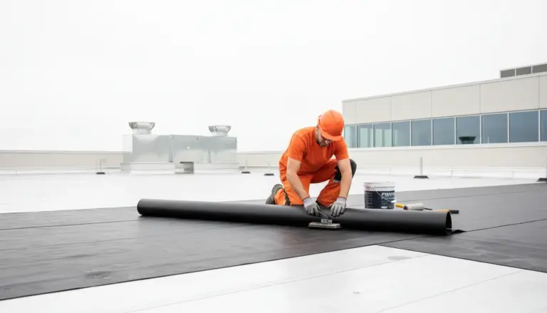 EPDM rubber roof installation