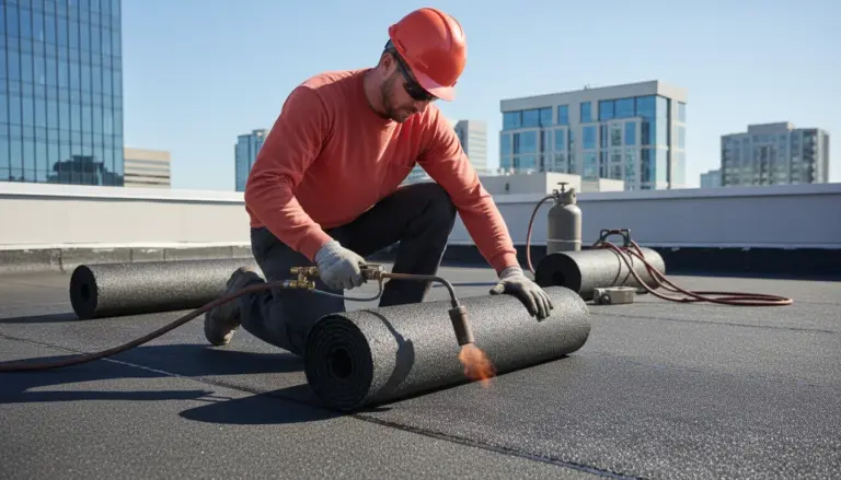 Roll roofing installation
